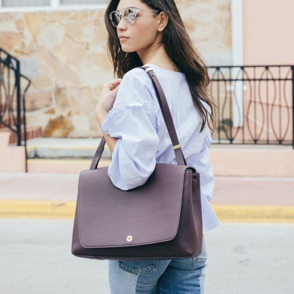 Dagne Dover Simone Satchel in Oxblood